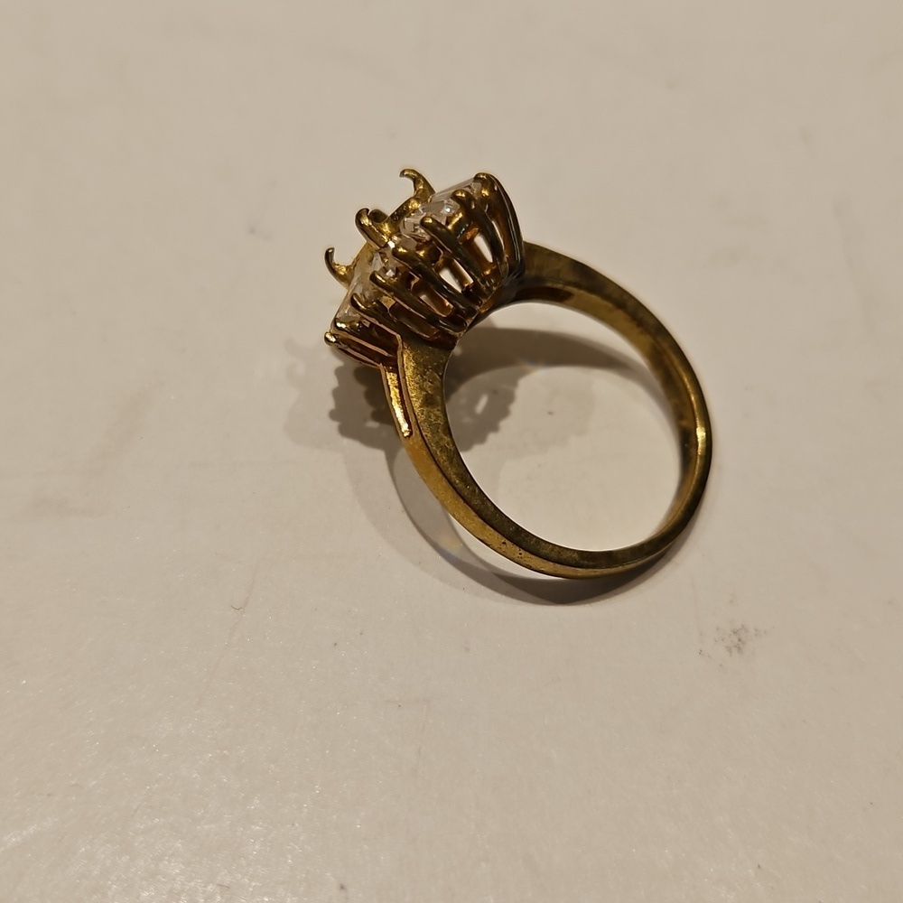 4 Goldtone & Rhinestone 6.5 Women's Prong Ring Setting - Picture 8 of 11